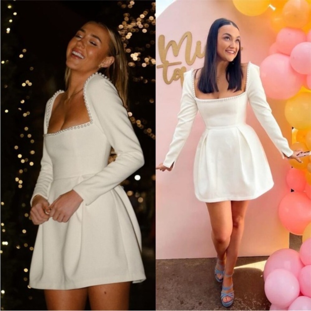 NWT Odd Muse Dress The Ultimate Pearl Mini Fit and Flare in White